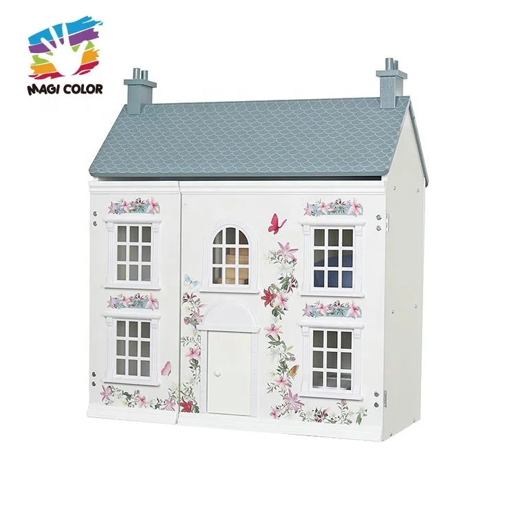 Hot Selling Kids Miniature Modern Wooden Dollhouse With Furnitures W06A535