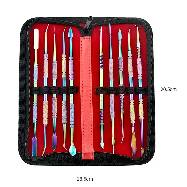 Double-Ended Stainless Steel Wax Clay Sculpting Carving DIY Tools Kit Spatula Chisel Carver Set 10 Pcs Wax Carvers Tools