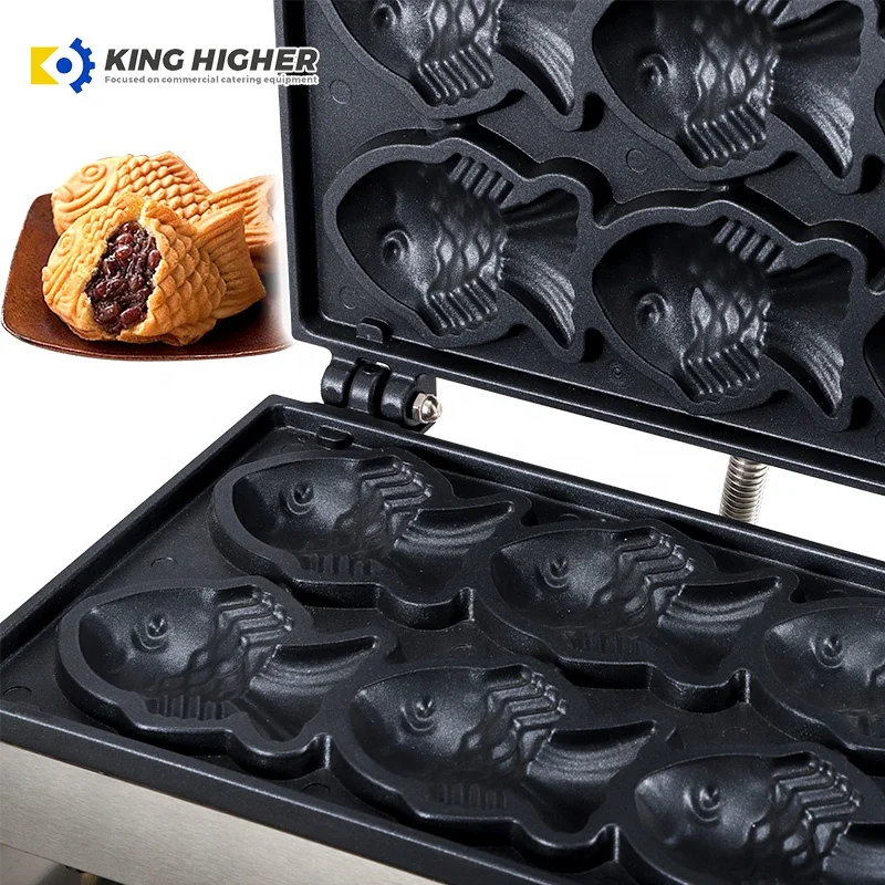 Taiyaki Machine High-Efficiency Korea Electric Fish-Shaped Waffle Maker 220V Baking Machine for Food Shops Hotels New Used