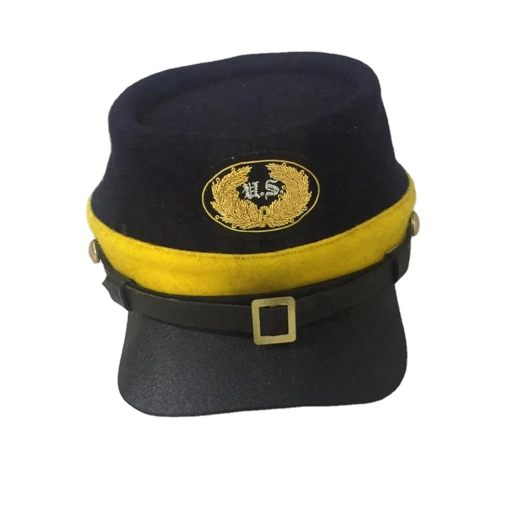 Reproduction U.S. Civil War Yellow Band  Kepi Military US Hand Embroidery Badge  Civil War Kepi