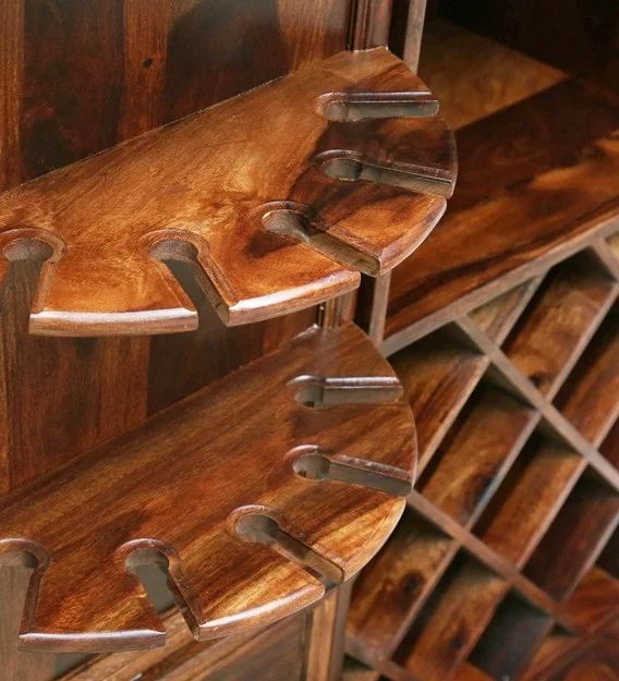 Industrial Vintage Bar Cabinet Indian Sheesham Wood High End Bar Cabinet Jodhpur Handcraft Wine Bottle Storage Racks Bar Cabinet