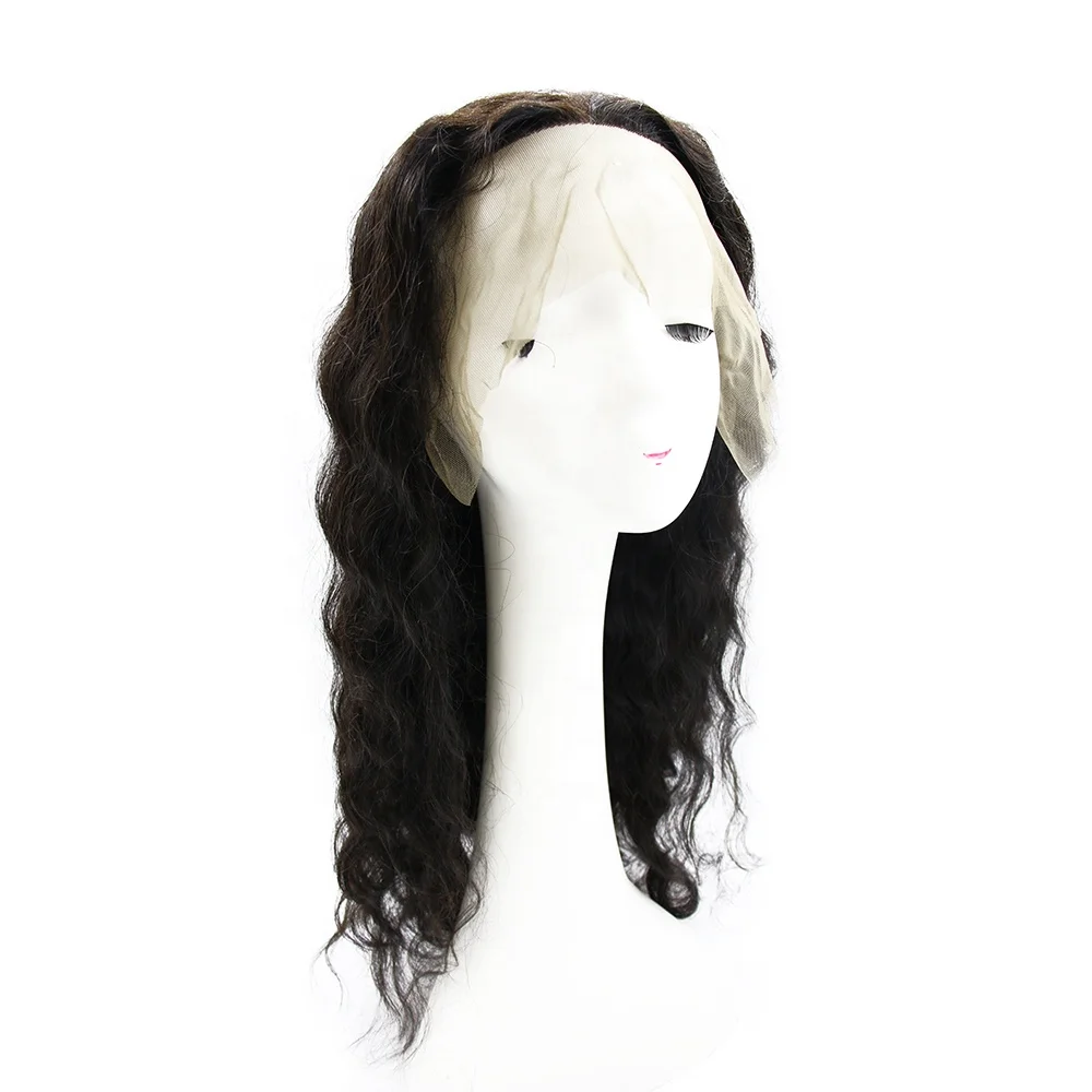 Top sale 100% wigs human hair lace front 18 Inch body wavy natural black color  Grade 12A wholesale price OBM ODM
