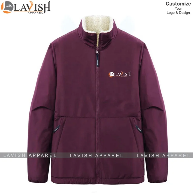 Custom Made Cheap High Quality Casual Bomber Plain Jacket with Inner Fur Lining Full Sleeve Stand Collar Soft Shell Jacket