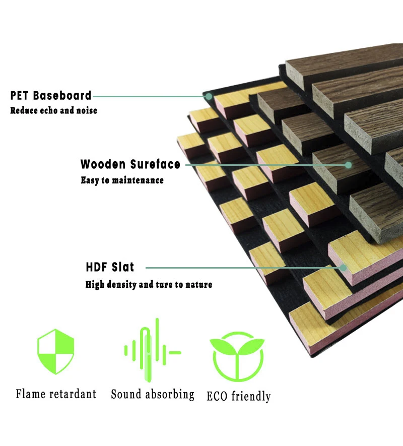 Akupanel Veneer Acoustic Slat Panel Wooden Wool Fiber Wall Acoustic Panel interior wood panelling for walls