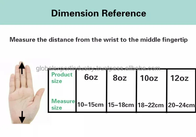 boxing glove size chart