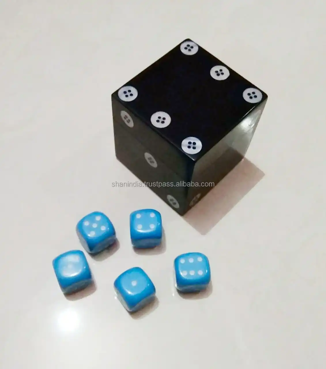 Handmade Resin Dice Game with box for Kids and Adults 6 side dice with Box