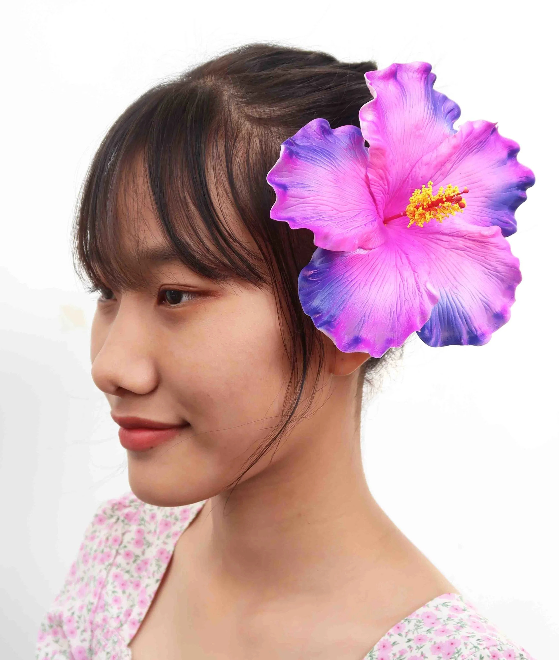 Best seller good quality Handcraft Handmade artificial hibiscus foam flower with special tattoo and color pattern