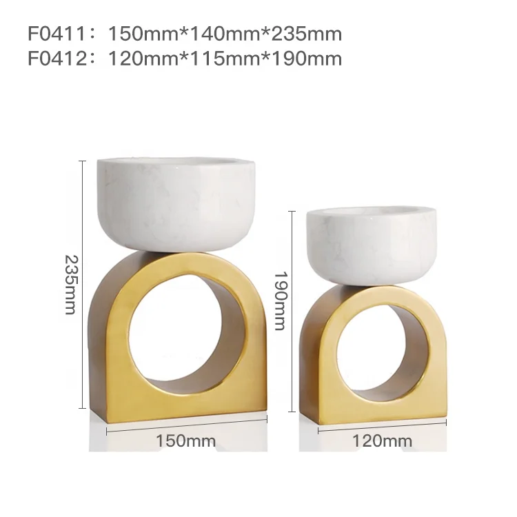 Модный дизайнерский подсвечник из твердого мрамора с металлическим основанием для украшения дома