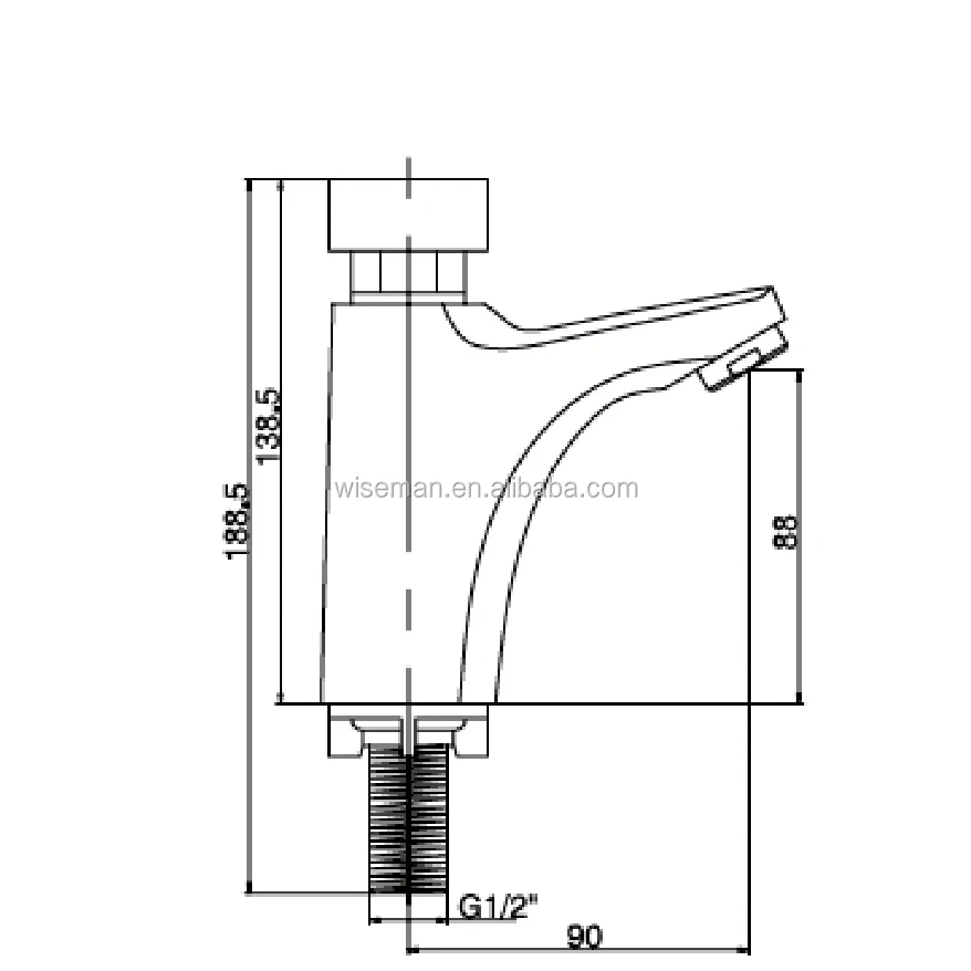 High Quality Press Button Auto Stop Full Brass Water Saving Self Closing Tap Time delay faucet for Commercial Bathroom
