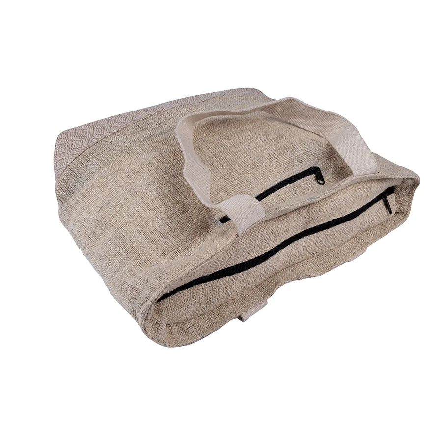 Natural Eco safe Tote bag Hemp Jute cotton zero waste vegan ladies hand bag tote bag custom made custom size Ecological tote