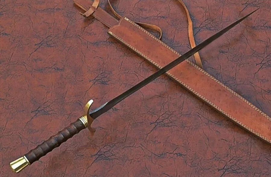 
New Custom Damascus Steel Viking Sword Handmade With Rose Wood Handle 