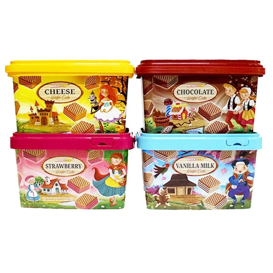 Biskitop Wafer Cube 180gr Chocolate Flavor Creme  Layered Wafer Milk Chocolate Snack Indonesian Goods