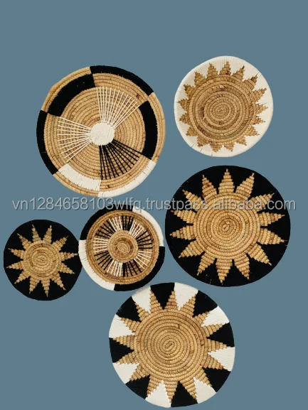 Wholesale Woven Wall Basket Plate Eco friendly Boho Decorative Wall Baskets For Living Room Bedroom Made in Vietnam OEM ODM