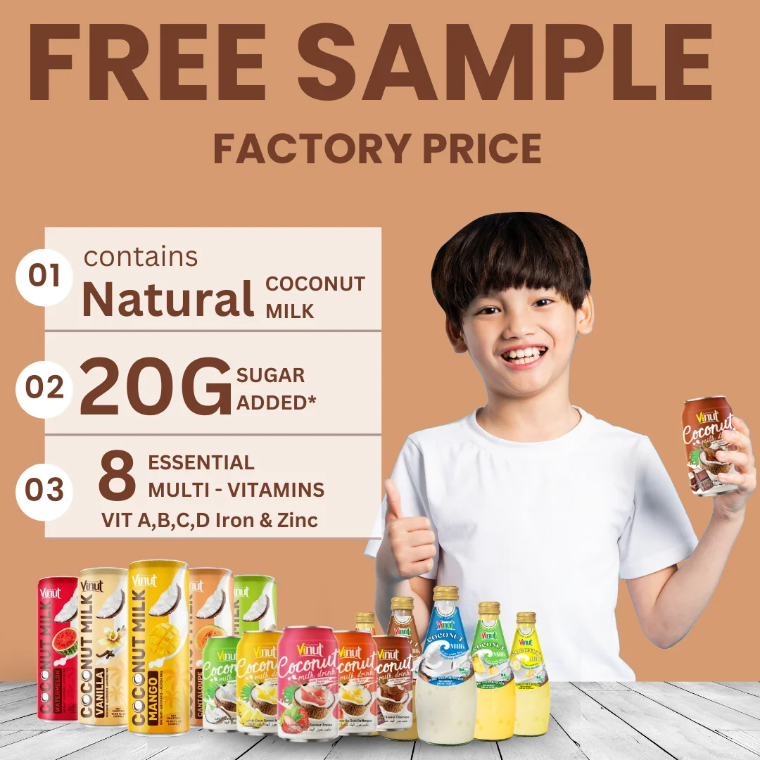 Private Label Customization Coconut Milk Drink Flavored Variety - VINUT Vietnam Factory, Free Sample, Best Wholesale Price, Low