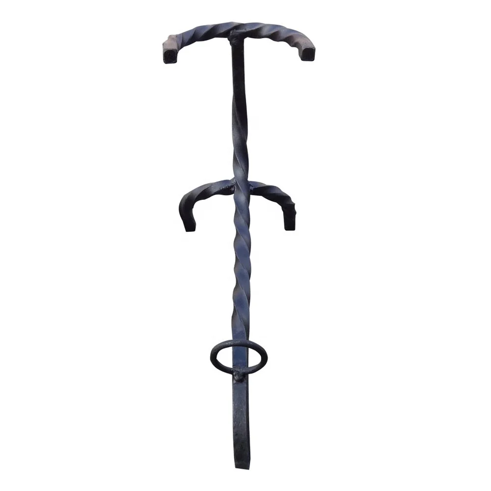 Premium High Quality Wholesale Drinking Horn Stand Hand Forged Iron Black Mead Beer Horn Twisted Display Holder Customize Sizes