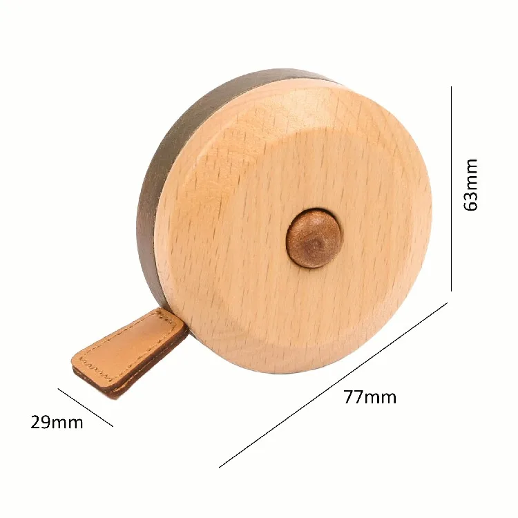 [2.4] Desk Accessories Wooden Stationery Round 1.5M Tape Measure