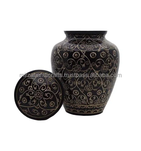 Golden Cream Urn Fully Laminated For Human Ash Funeral Memorial Cremation Urn  for Human Ashes Handcrafted Cremation Urn