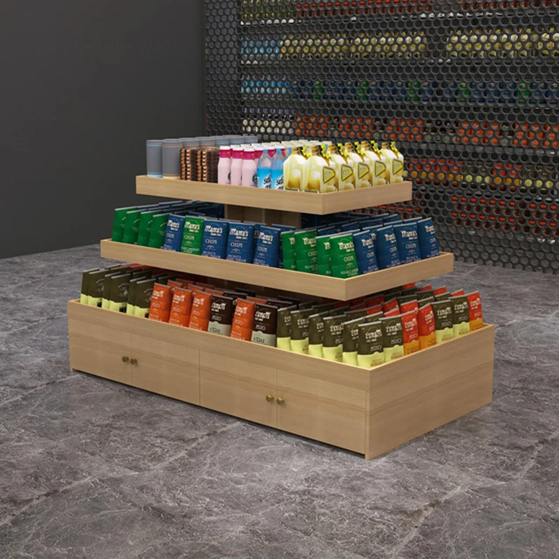 Wooden supermarket multifunctional storage rack, fruit display rack,Customized furniture manufacturer,OEM/ODM