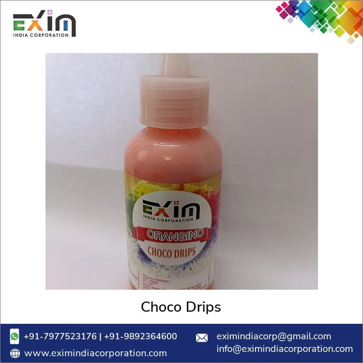 Manufacturing Highest Quality Food Grade Orange Color Cake Decoration Choco Drips at Best Price