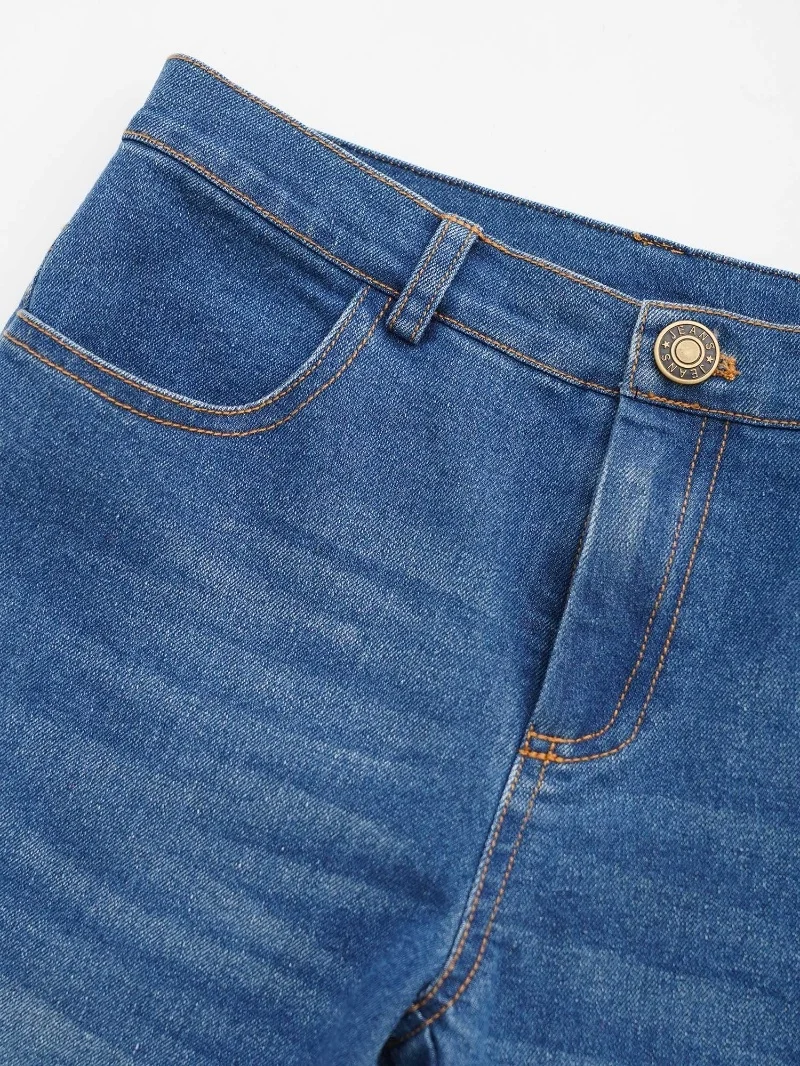 4-16 Years Kids Girls Pants Manufacturers Jeans Half Pants Stylish Clothing Ripped Denim Bell-Bottom Long Pants