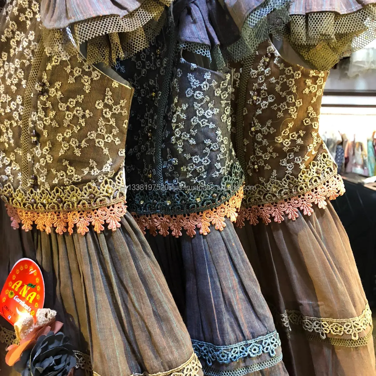 amazing design new style fancy design dress chicken koti frock with fancy hairband