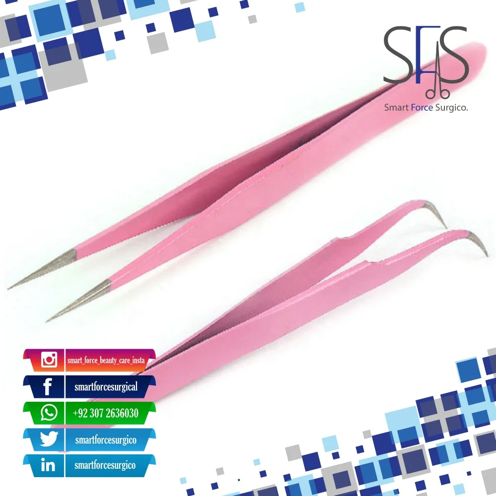 Eyelash Tweezers OEM Logo High Quality Eyelash Extension Professional Diamond Dust Eyelash Tweezers In Low Price Lash Tools