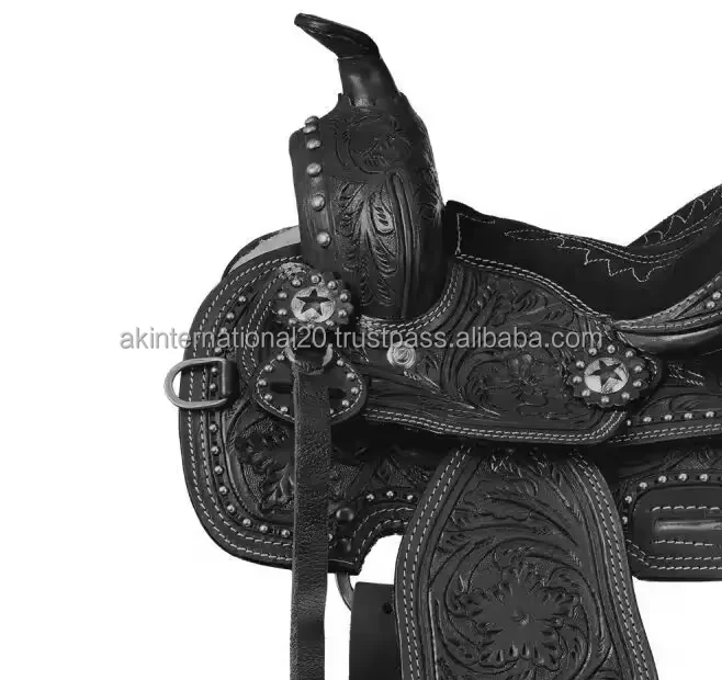 Eco Friendly Best Selling Floral Tooled Leather Western Barrel Horse Saddle For Horse Riding For Worldwide Export