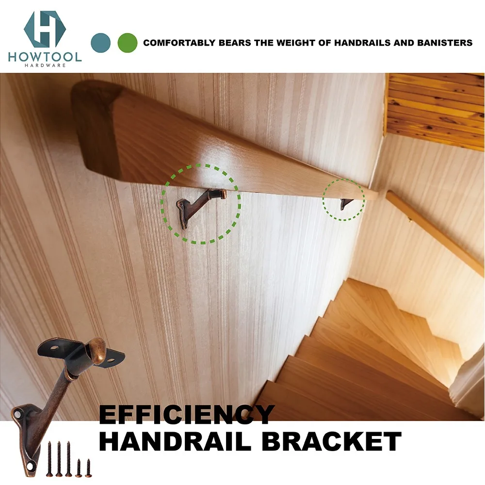 Antique Bronze Handrail Bracket Easy Installation Banister Brackets for Wall Stair