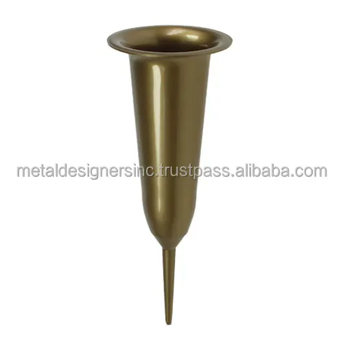 Metal Grave Vase in Multi-Finish Flower Vase Grave Decor for Flower iron Gold Black Silver White vase for indoor Grave Use