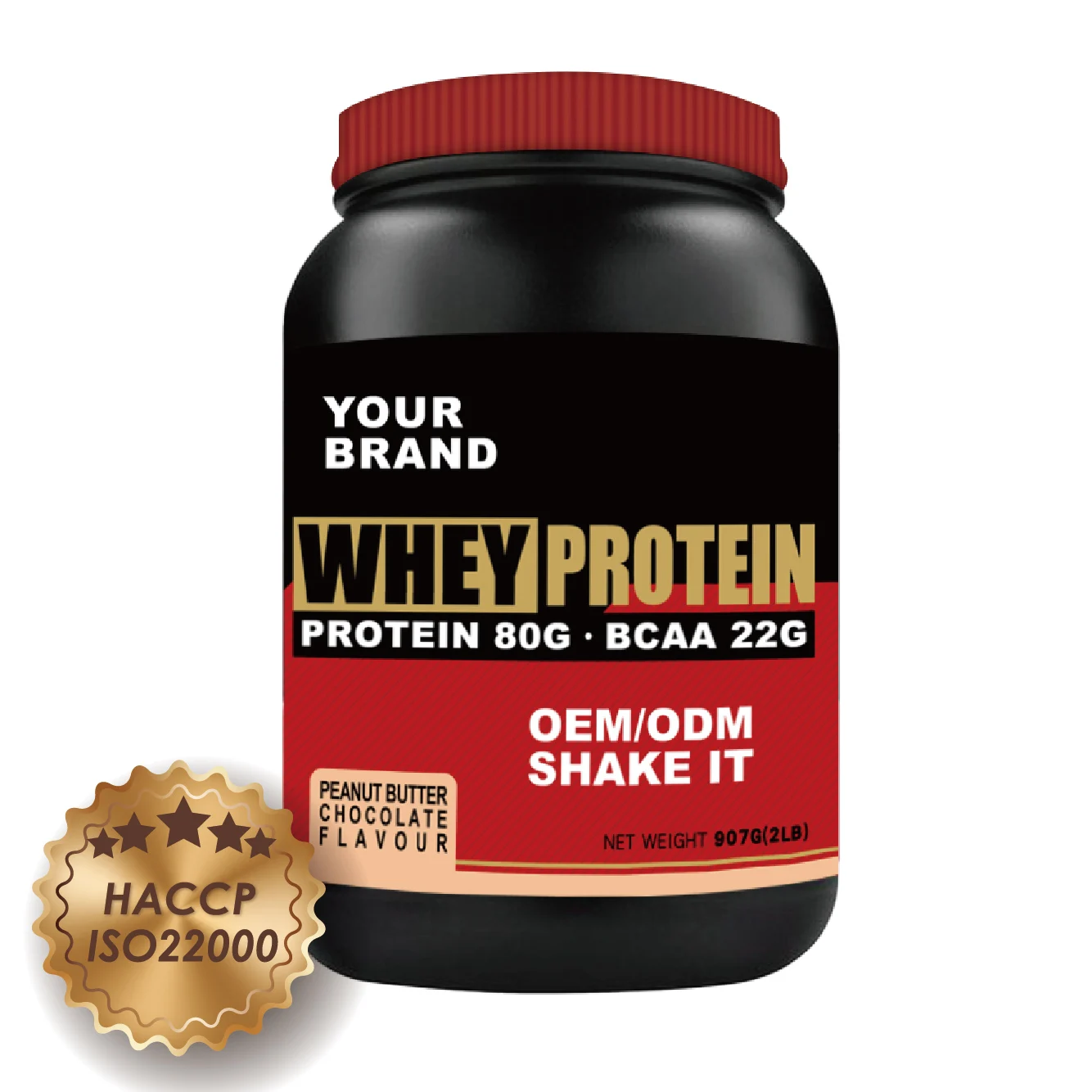 Customize whey protein powder 100% whey peanut chocolate Flavour 2LB