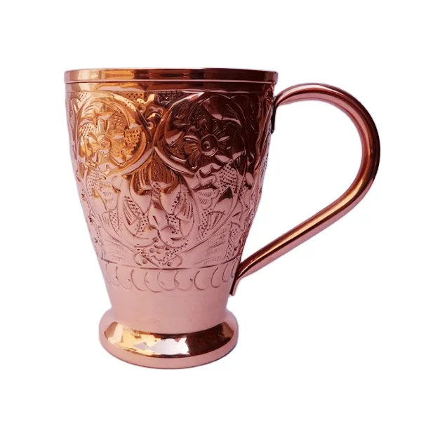 Pure Copper Latest Moscow Mule Mugs best Selling price Enjoy Beer Party Copper Mugs Set Exclusive Embossed Handicraft Product