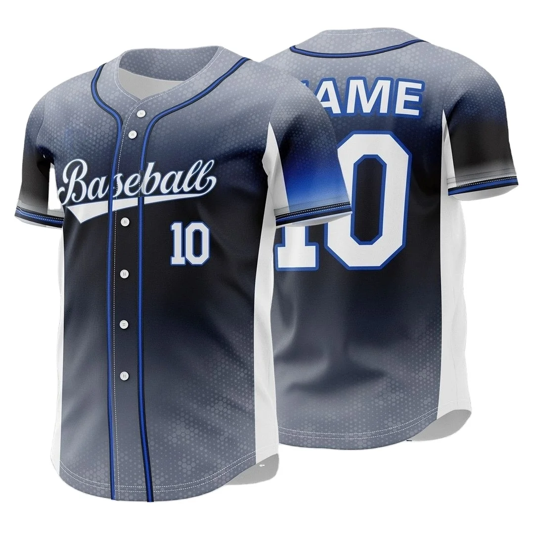 Sublimation Jersey Blank Plain Hip Hop Hipster Baseball Jersey Button Down Shirts Sports Uniforms For Men Jersey