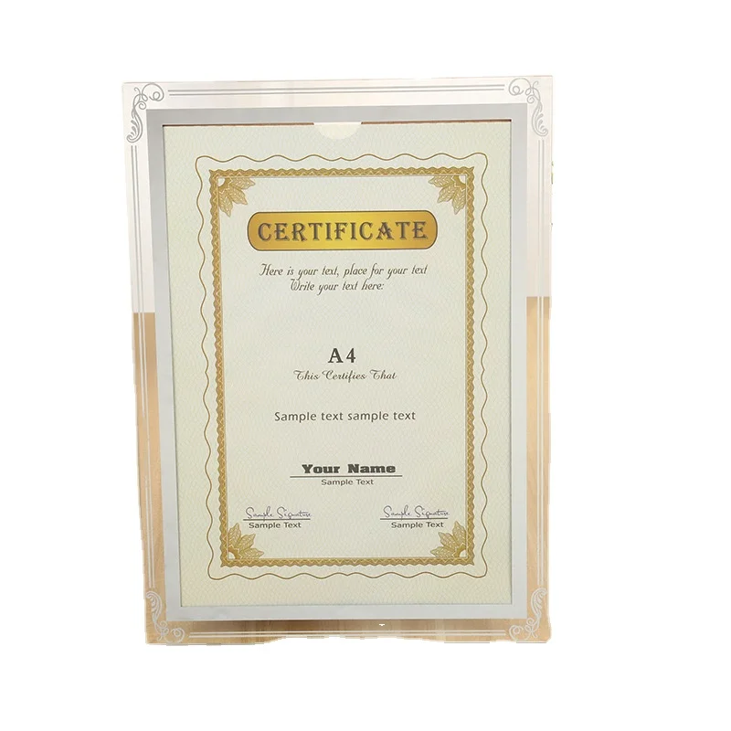 Crystal Glass Photo Frame for Graduation Certificates Wedding Family Portraits and Decorative Display