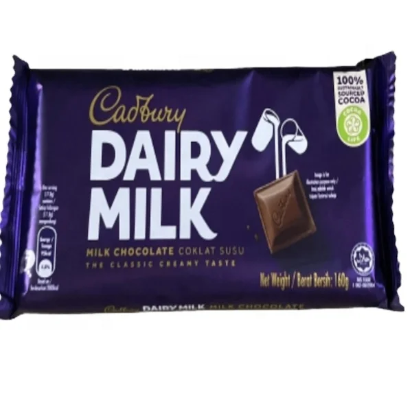 Cadbury High Quality Great Tasting Chocolate Snack Bar Brown Colour Bar Form with Fruit and Nut Ingredients