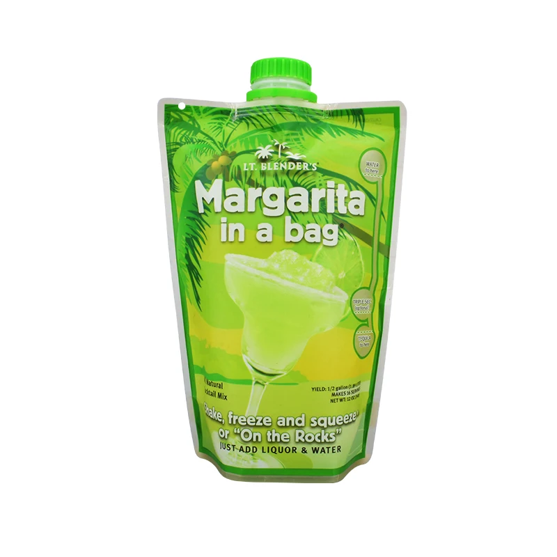 350G 150Microns Green MATT OPP/PET/PE Registered Matte Heat Sealing Plastic Liquids Juice Stand Up Spout Pouches Bag With Handle