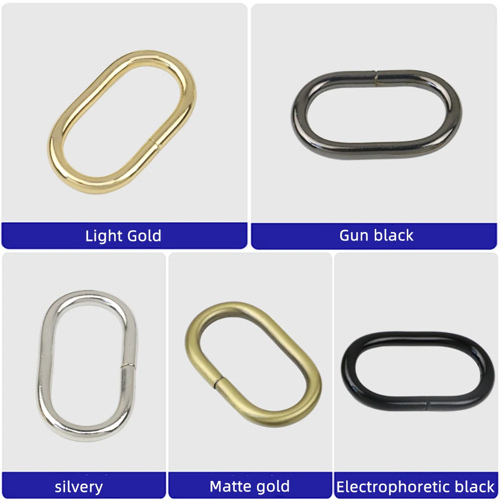 3.8mm Iron Wire Oval Metal Hook with Metal Buckle Bag Chain Shoulder Strap Connection Accessory