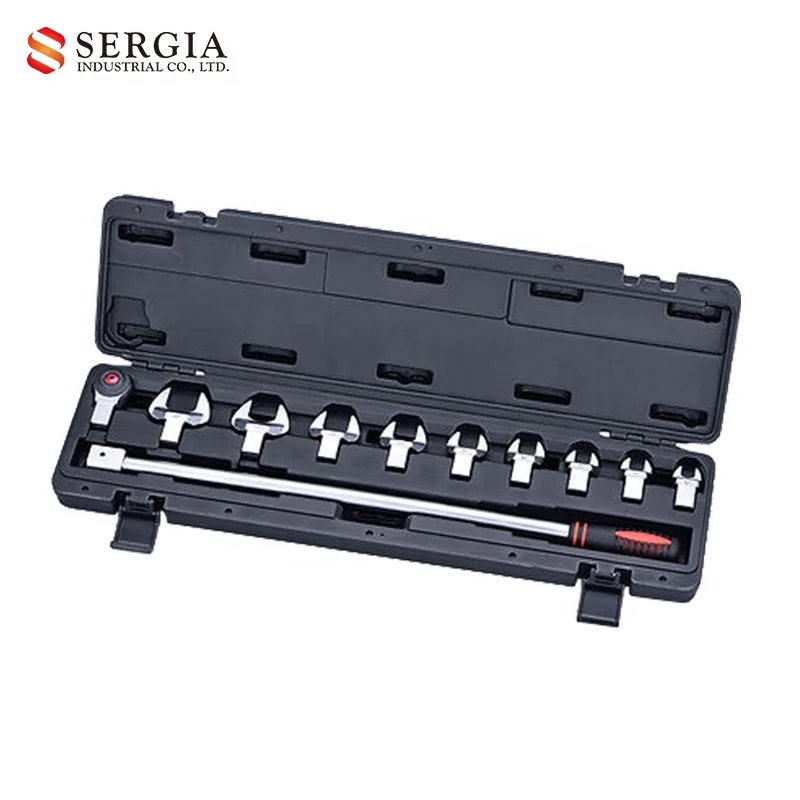 Taiwan Head Interchangeable Insert Tool Open End Ratchet Handle Torque Wrench Set