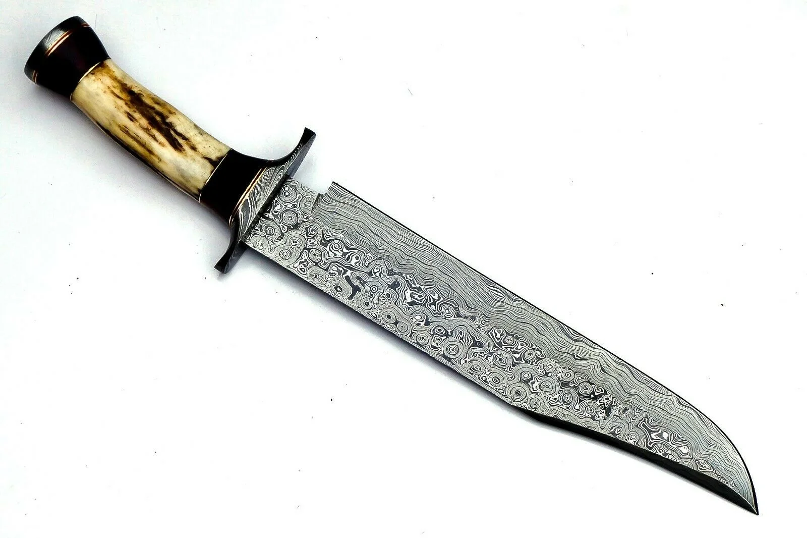 Custom Hammer Forged Damascus Steel Bowie Knife