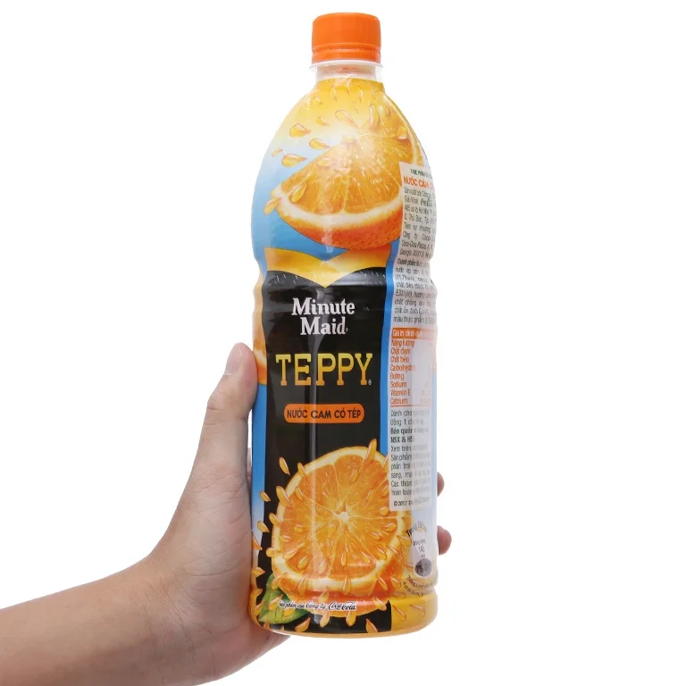 TEPPY ORANGE JUICE DRINK WITH ORANGE PULPS BOTTLE 1L/TEPPY JUICE/TEPPY WHOLESALE