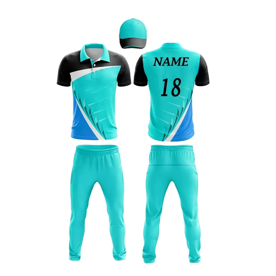 Custom Logo Cricket Jersey Design High Quality T Shirt And Trouser Cricket Set Cricket Uniform  Jersey Design