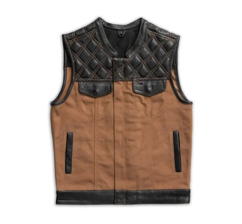 Smart White Stitch Leather Vest made in 100% Leather Motorcycle Riding Waterproof Biker Waistcoat