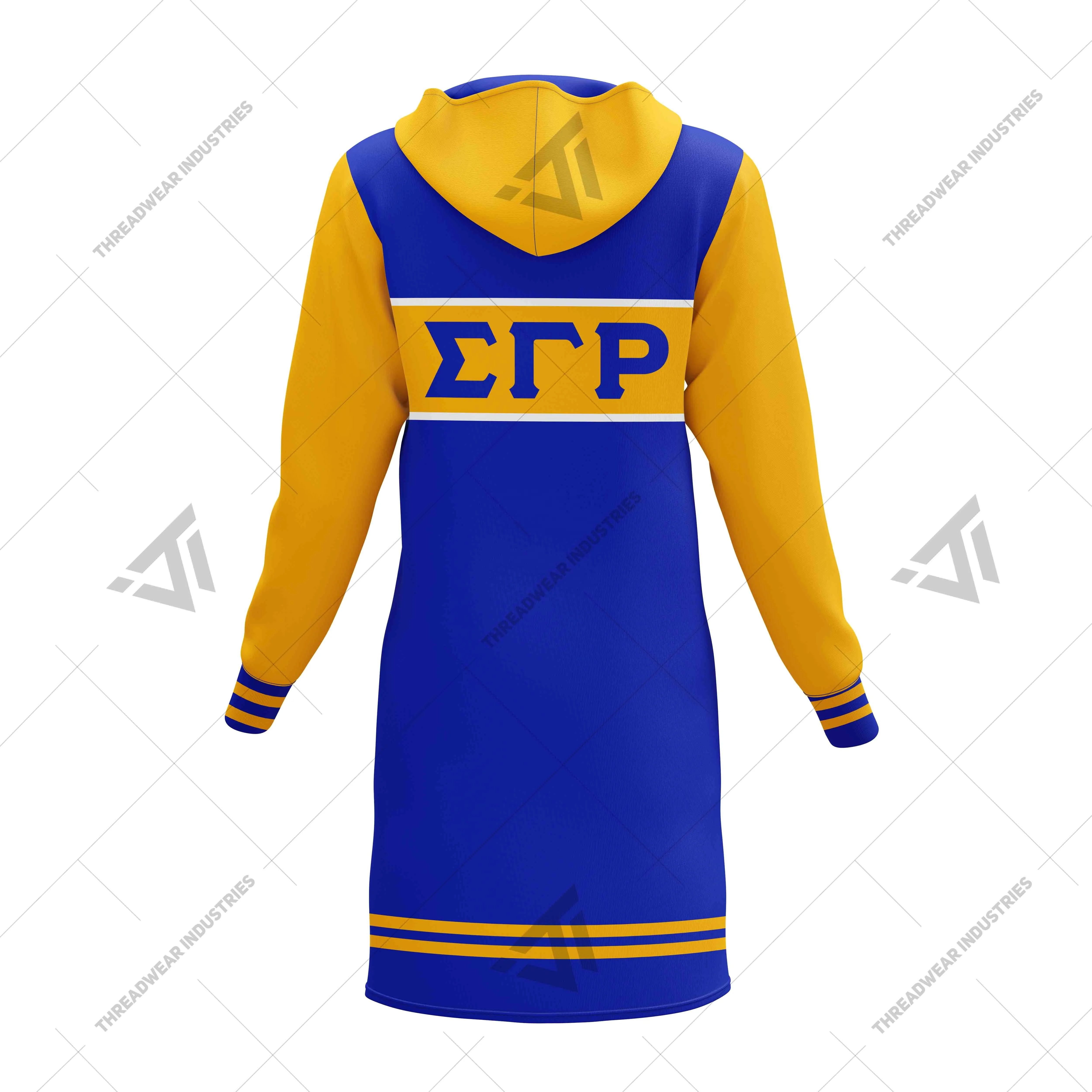 Custom Wholesale Sigma Gamma Rho 1922 Sorority Clothing Sublimated Hooded Dress Greek Paraphernalia