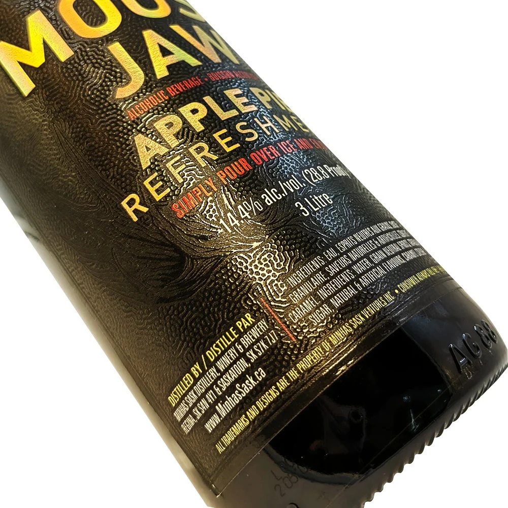 GH-Printing Customized wine label hot stamping  Sticker Non Remove Texture Paper stamping water bottle labels Non Remove Sticker