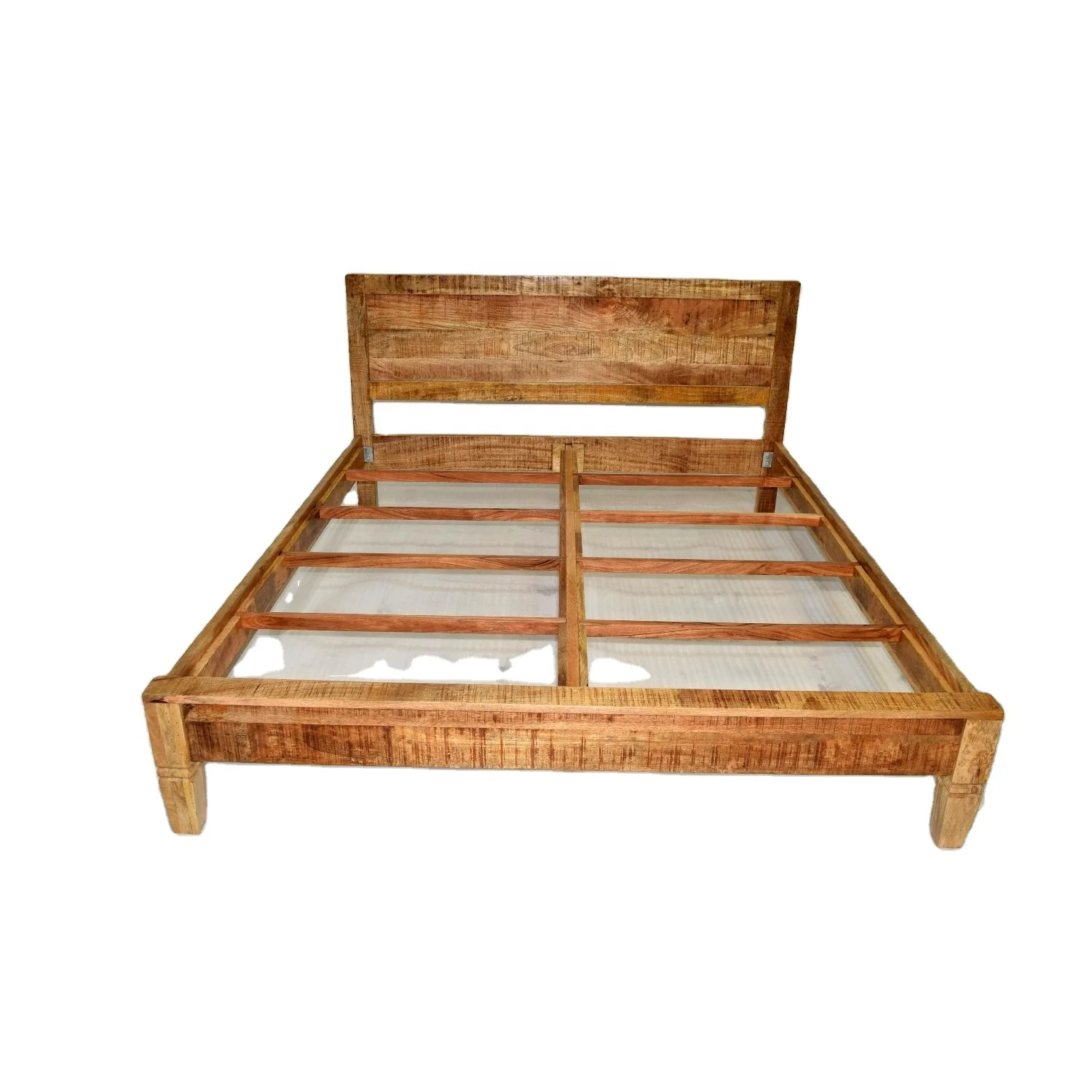 Solid Mango Wooden Industrial Vintage Style Folding  Bed Unique Style Bedroom Hotel Bedroom