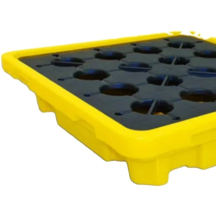 spill pallets 4 drum containment  virgin hdpe yellow detachable plastic 2 drums ibc spill containment pallet