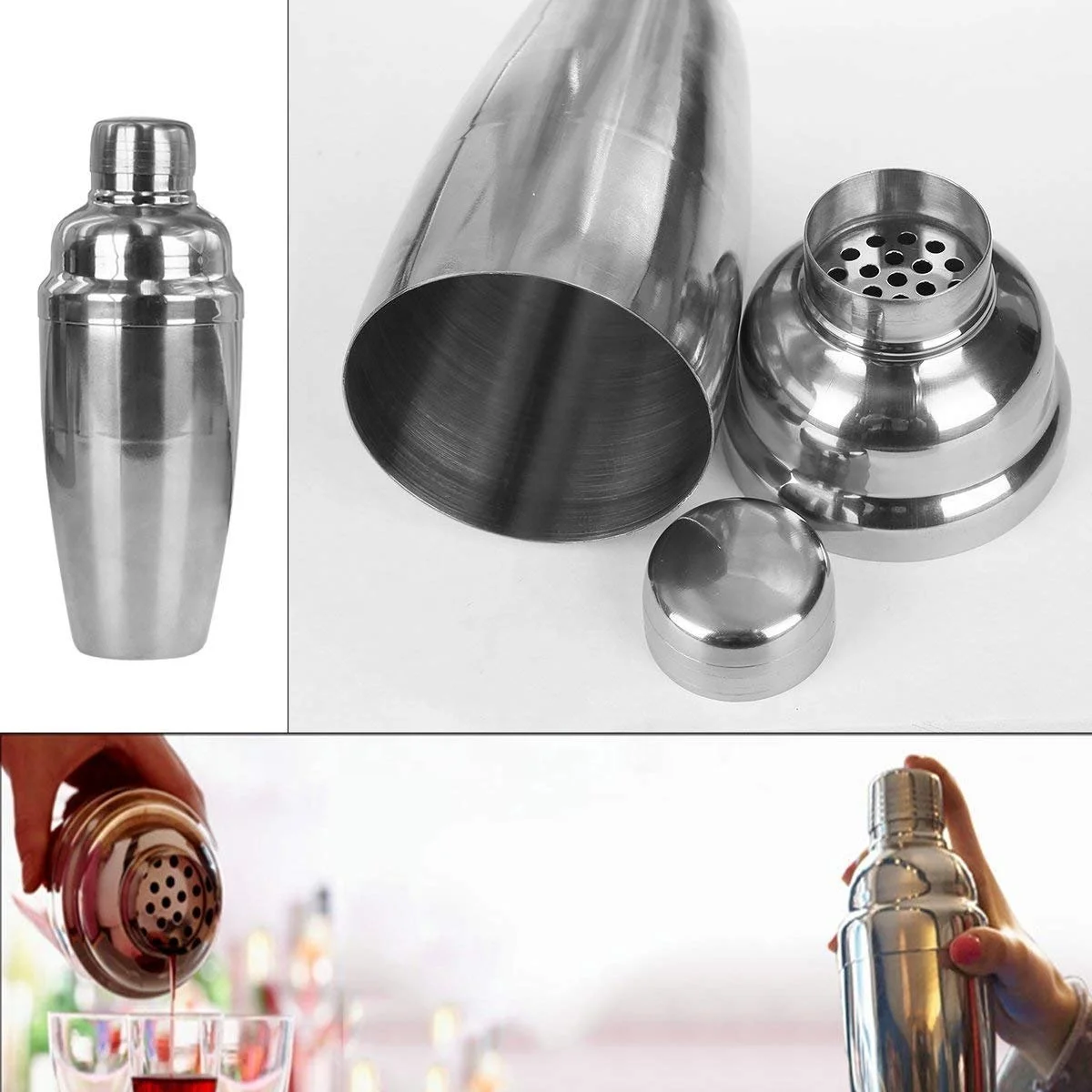 Creation Factory 16Pcs Stainless Steel Barware Quality Bartender Cocktail Making Kit