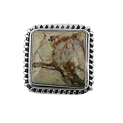 High Quality Jasper Silver Brooch Party Wear Gemstone Brooch Fancy Gemstone Aesthetic Jewellery Gift For Women And Girls