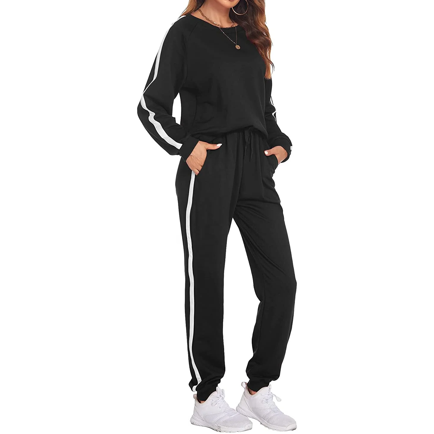 High Quality Clothing 2 Piece Set Fleece Hoodies Track Suit Women Tracksuit Private Label Jogging Suits Sweat Skinny Knitted
