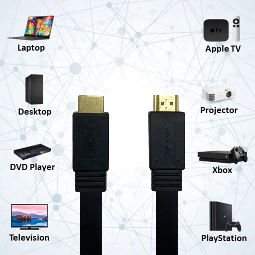 OEM Top Sale Flat Type HDMI Gold-Plated Cable