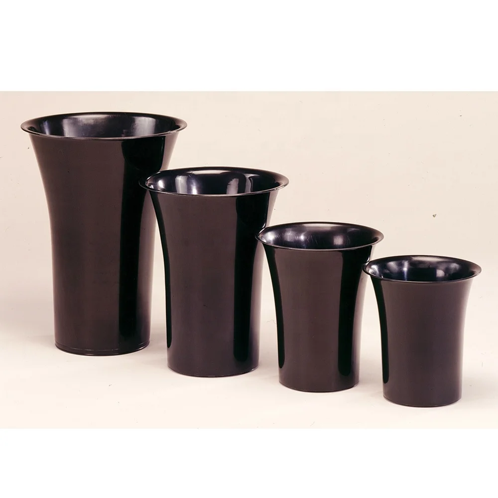 Exhibition Decoration Round Nursery Black Garden Plastic Flower Cone Pots